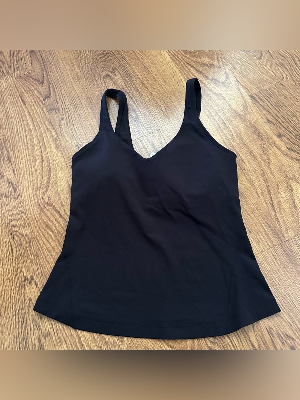 lululemon athletica Black V-Neck Camisole Tank padded size 4 sports workout top